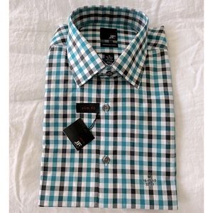 Turquoise Striped | Checkered Button Down